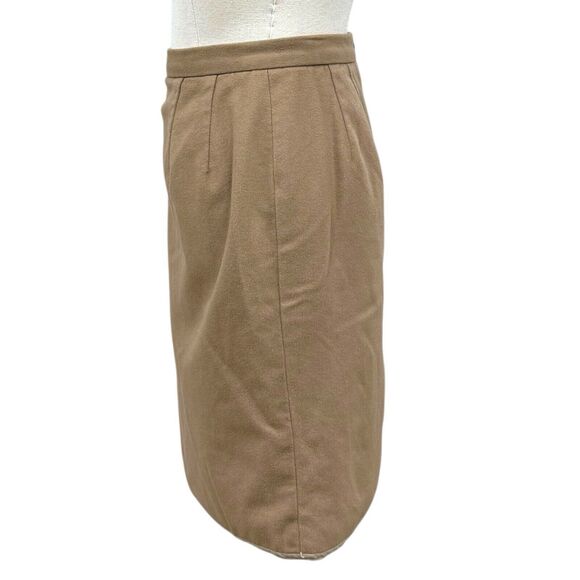 Ralph Lauren Purple Label Tan Wool and Cashmere Skirt Size 10 - Picture 2 of 9